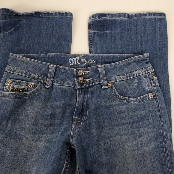 Miss Me rhinestone studded flare JP4221R jeans size 28 - Picture 11 of 15